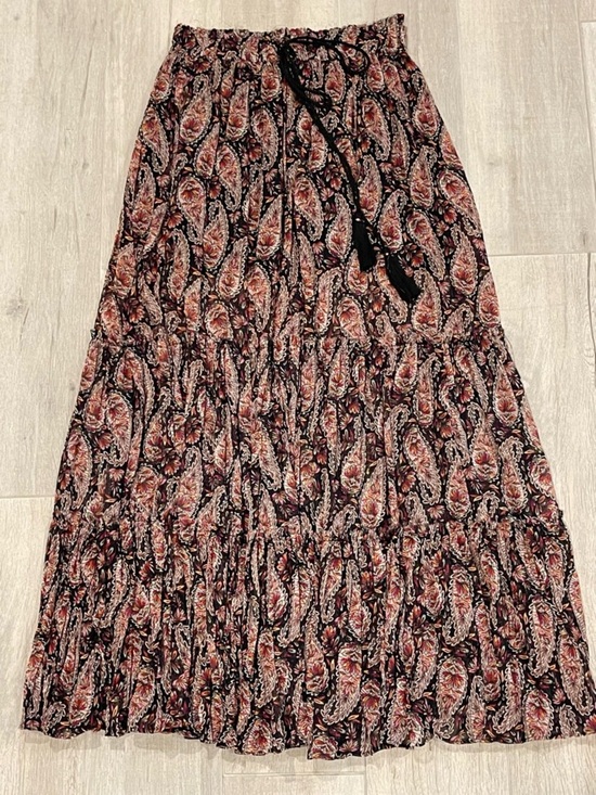 Zara Dresses & Skirts - ZARA Boho Paisley Maxi Skirt XS Tiered Flowing Festival Chic